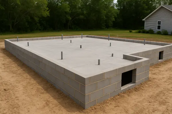 a finished concrete foundation for a new house from Concrete Contractor Bulls Prime in Round Rock, TX - Concrete Contractor Company