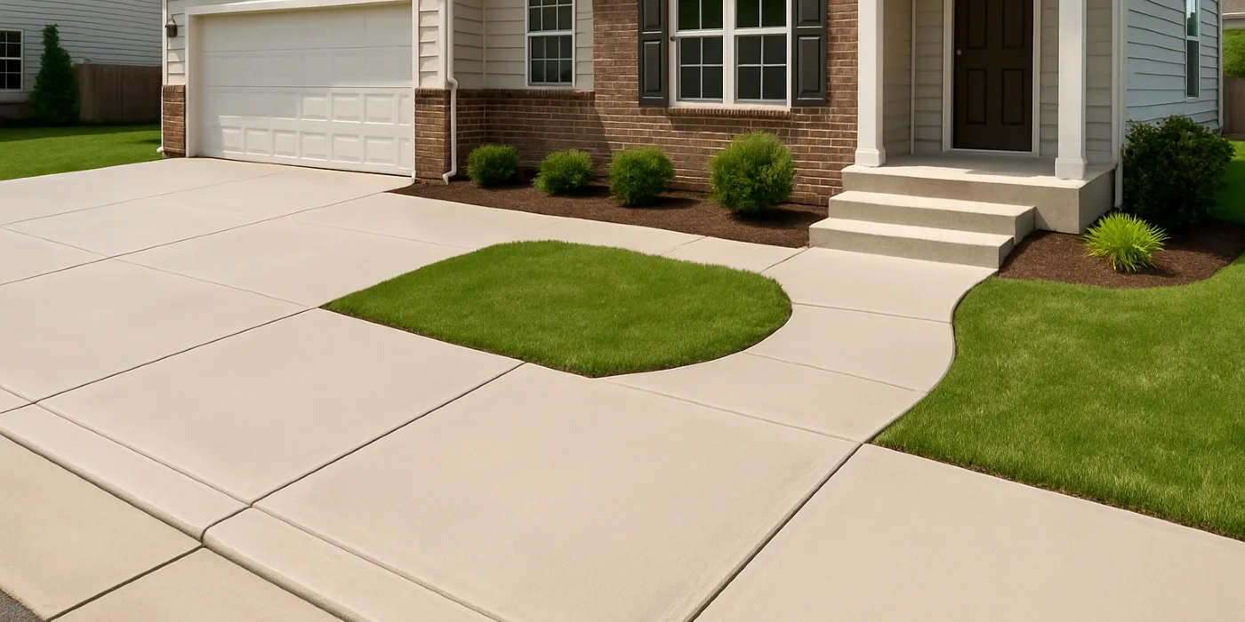 a concrete porch and sidewalk from Concrete Contractor Bulls Prime in Round Rock, TX - Concrete Repair Near Me