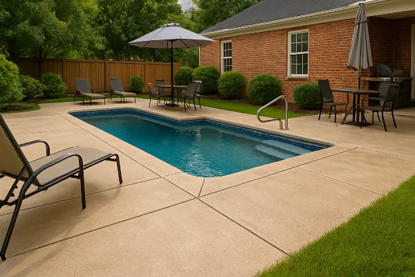a swimming pool concrete deck from Concrete Contractor Bulls Prime in Round Rock, TX - Driveway Resurfacing Near Me a swimming pool concrete deck from Concrete Contractor Bulls Prime in Round Rock, TX - Driveway Resurfacing Near Me