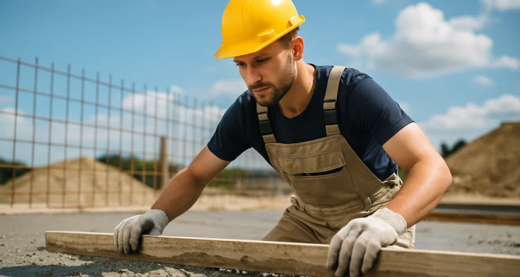 a male concrete worker spreading fresh cement on rebared ground from Concrete Contractor Bulls Prime in Georgetown, TX - georgetown-tx